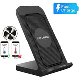 For Samsung Galaxy S10 Plus/e Fan Qi Wireless Charger Dock Fast Charging Stand black