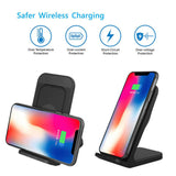 For Samsung Galaxy S10 Plus/e Fan Qi Wireless Charger Dock Fast Charging Stand black