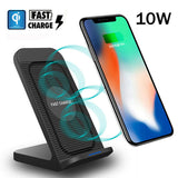 For Samsung Galaxy S10 Plus/e Fan Qi Wireless Charger Dock Fast Charging Stand black