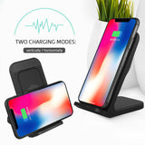 For Samsung Galaxy S10 Plus/e Fan Qi Wireless Charger Dock Fast Charging Stand black