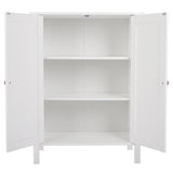 Double Doors Bathroom Cabinet White