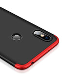 For XIAOMI Redmi S2/Y2 Ultra Slim Back Cover Non-slip Shockproof 360 Degree Full Protective Case Red black red
