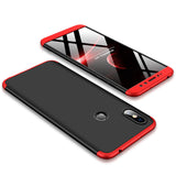 For XIAOMI Redmi S2/Y2 Ultra Slim Back Cover Non-slip Shockproof 360 Degree Full Protective Case Red black red