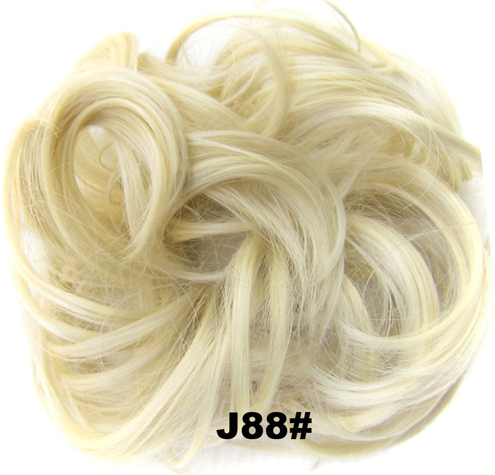 Fashion Synthetic Women Hair Pony Tail Hair Extension Bun Hairpiece Scrunchie Elastic Wedding Wave Curly  J88#