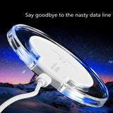 Wireless Charger Ultra-Thin Crystal Round Wireless Charging for Samsung Galaxy S9 Note Edge iPhone Xiaomi Huawei Mobile Phone Charger white