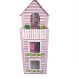 Large Children's Wooden Dollhouse Kid House Play Pink with Furniture **