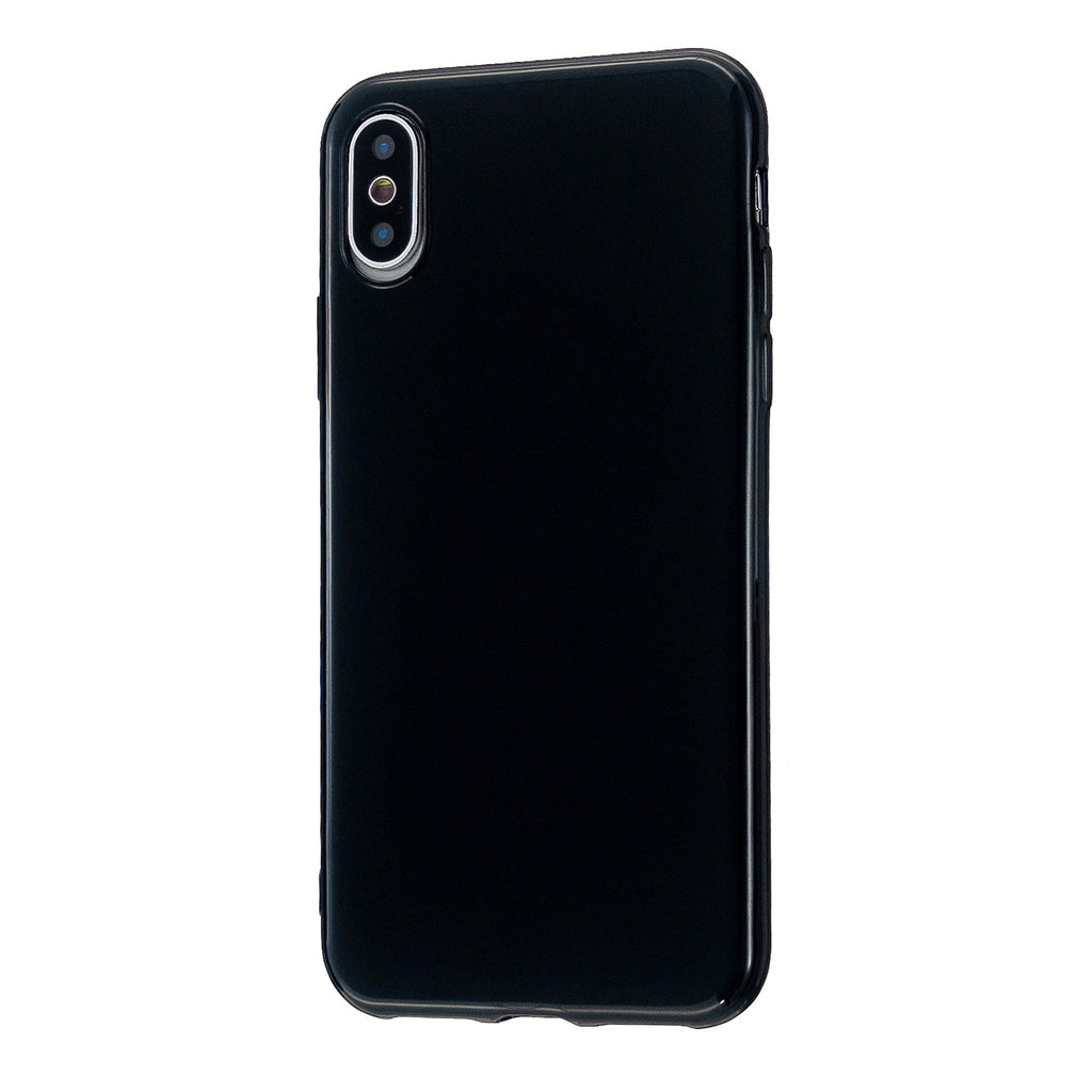 For iPhone X/XS/XS Max/XR Cellphone Cover Slim Fit Bumper Protective Case Glossy TPU Mobile Phone Shell Bright black