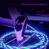 Data Line LED Magnetic Micro USB Cable Android Type-C IOS Fast Charging Cable for Mobile Phone green_Ios interface