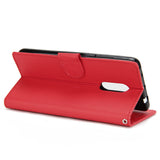 Ultra Slim PU Full Protective Cover Non-slip Shockproof Cell Phone Case with Card Slot for Xiaomi Redmi note 4 Red wine