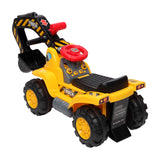 LEADZM Children's Excavator Toy Car Without Power   Two Plastic Artificial Stones, A Hat