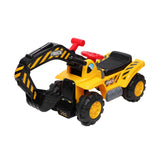 LEADZM Children's Excavator Toy Car Without Power   Two Plastic Artificial Stones, A Hat