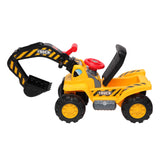 LEADZM Children's Excavator Toy Car Without Power   Two Plastic Artificial Stones, A Hat
