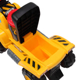 LEADZM Children's Excavator Toy Car Without Power   Two Plastic Artificial Stones, A Hat
