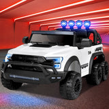 Electric 12V Battery White Kids Ride On Truck Car Pickup w/ RC LED MP3 6 Wheel