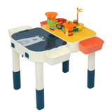 Kids Activity Table Set, Multi Activity Table Set with Storage Area, 60PCS Large Building Blocks