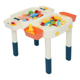 Kids Activity Table Set, Multi Activity Table Set with Storage Area, 60PCS Large Building Blocks
