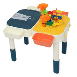 Kids Activity Table Set, Multi Activity Table Set with Storage Area, 60PCS Large Building Blocks