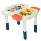 Kids Activity Table Set, Multi Activity Table Set with Storage Area, 60PCS Large Building Blocks