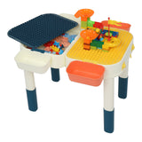 Kids Activity Table Set, Multi Activity Table Set with Storage Area, 60PCS Large Building Blocks