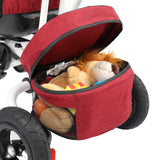 Kids Tricycle,Kids Folding Steer Stroller with Rotatable Seat, Adjustable Push Handle & Canopy, Safety Harness, Storage Bag