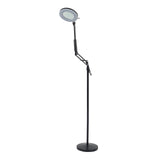 LED Magnifying Floor Lamp with Adjustable Stand and Swivel Arm for Facials & Lashes ,Reading, Crafts Black