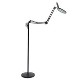LED Magnifying Floor Lamp with Adjustable Stand and Swivel Arm for Facials & Lashes ,Reading, Crafts Black