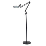 LED Magnifying Floor Lamp with Adjustable Stand and Swivel Arm for Facials & Lashes ,Reading, Crafts Black