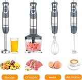 FUNAVO Immersion Hand Blender, 5-in-1 Multi-Function 12 Speed 800W Stainless Steel Handheld (DNSOA)