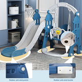 4 in 1 Toddler Slide and Swing Set Play Ground for Kids Climber Slide Baby Playset with Basketball Hoop
