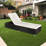 Outdoor Leisure Rattan Furniture Pool Bed / Chaise (Single Sheet)-Black