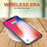 Wireless Charger Ultra-Thin Crystal Round Wireless Charging for Samsung Galaxy S9 Note Edge iPhone Xiaomi Huawei Mobile Phone Charger white
