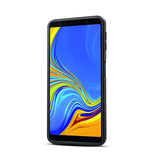 for Samsung A7 2018 Solid Color PU Phone Holder Phone Case red