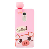 For XIAOMI Redmi NOTE 4X/NOTE 4 3D Cute Coloured Painted Animal TPU Anti-scratch Non-slip Protective Cover Back Case Rose red