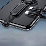 Dual Apple Interface Ring Bracket Adapter USAMS 3.5mm Audio and Charger Phone Holder 2A Fast Charging OTG Adapter for iPhone iOS+3.5mm interface