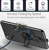 Dual Apple Interface Ring Bracket Adapter USAMS 3.5mm Audio and Charger Phone Holder 2A Fast Charging OTG Adapter for iPhone iOS+3.5mm interface