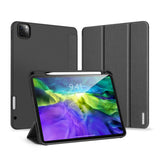 DUX DUCIS for iPad Pro 11  2020 Fall Resistant Leather Protective Case with Pen Holder Smart Stay Cover black