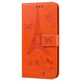 For iPhone12 mini Phone Case 5.4 Inches Card Slot Phone Bracket Mobile Phone Cover Orange