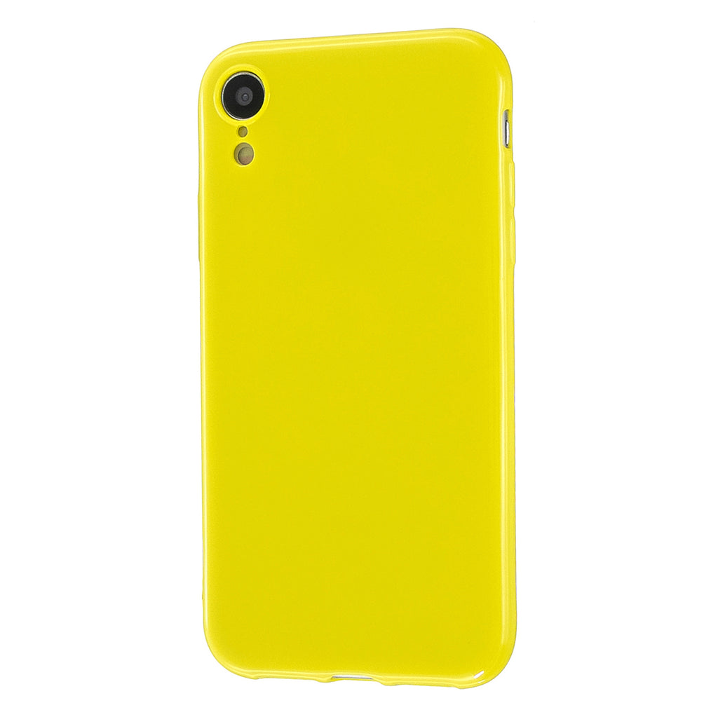 For iPhone X/XS/XS Max/XR Cellphone Cover Slim Fit Bumper Protective Case Glossy TPU Mobile Phone Shell Lemon yellow