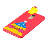 For XIAOMI Redmi NOTE 4X/NOTE 4 3D Cute Coloured Painted Animal TPU Anti-scratch Non-slip Protective Cover Back Case red