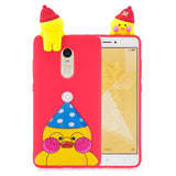 For XIAOMI Redmi NOTE 4X/NOTE 4 3D Cute Coloured Painted Animal TPU Anti-scratch Non-slip Protective Cover Back Case red