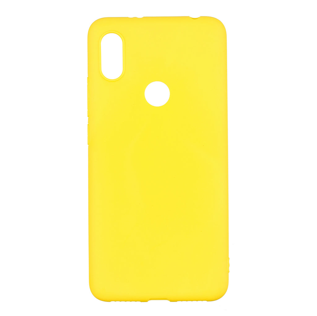 For HUAWEI Y6 2019 Lovely Candy Color Matte TPU Anti-scratch Non-slip Protective Cover Back Case yellow