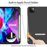 DUX DUCIS for iPad Pro 12.9 2020 Fall Resistant Smart Stay Cover Leather Protective Case with Pen Holder  black