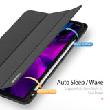 DUX DUCIS for iPad Pro 12.9 2020 Fall Resistant Smart Stay Cover Leather Protective Case with Pen Holder  black