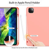 DUX DUCIS for iPad Pro 11  2020 Fall Resistant Leather Protective Case with Pen Holder Smart Stay Cover Pink