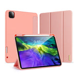 DUX DUCIS for iPad Pro 11  2020 Fall Resistant Leather Protective Case with Pen Holder Smart Stay Cover Pink