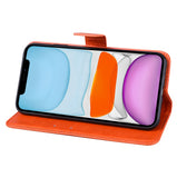 For iPhone12Promax Phone Cover 6.7Inch Mobile Phone Cover with Card Slot Phone Bracket Orange