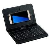 General Wired Keyboard Flip Holster Case for Andriod Mobile Phone 4.8-6.0"" black