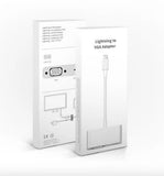 HD Projector Converter for iPhone5 5S 6 7  8 X iPad Pro Phone to VGA Cable white