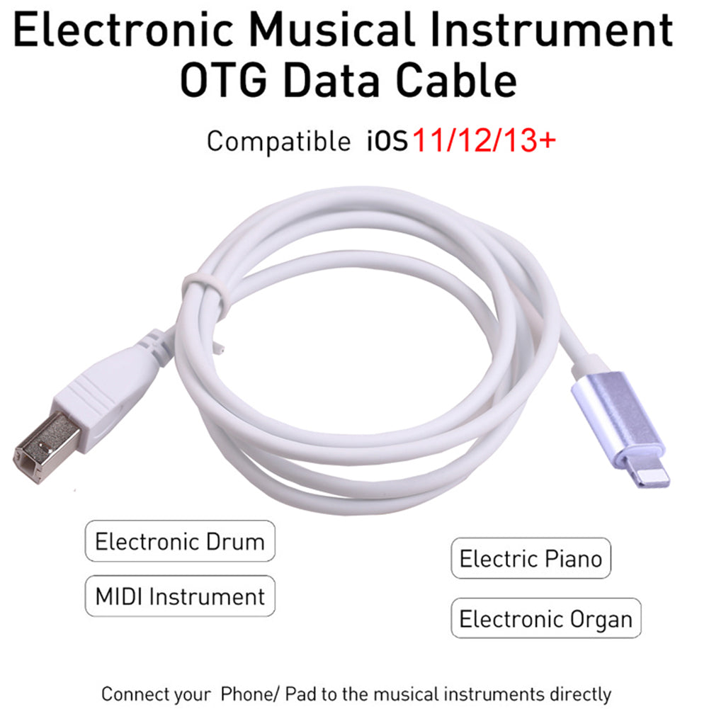 iOS 13 Charging Cable MIDI USB OTG Type B Keyboard Adapter for iPhone X XS MAX XR 8 7 6 Electric Piano Audio Connector