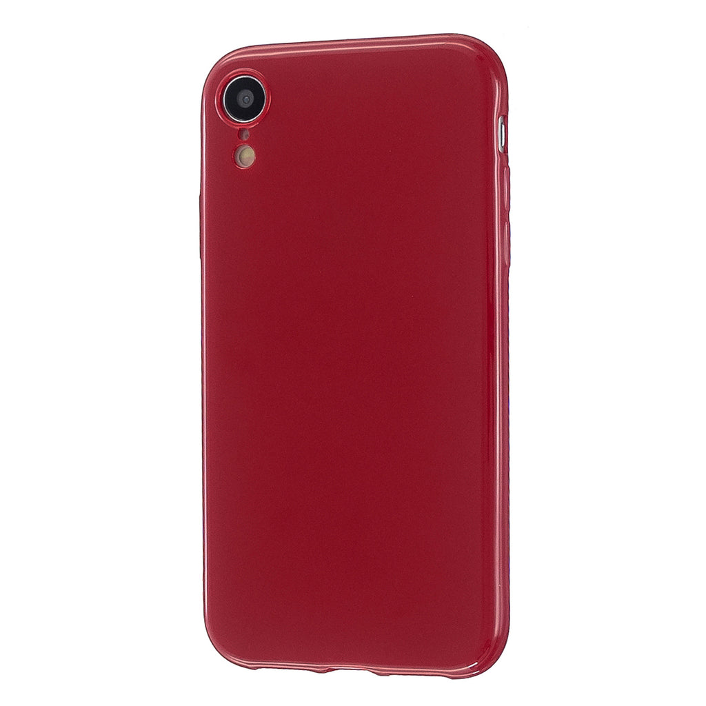 For iPhone X/XS/XS Max/XR Cellphone Cover Slim Fit Bumper Protective Case Glossy TPU Mobile Phone Shell Rose red